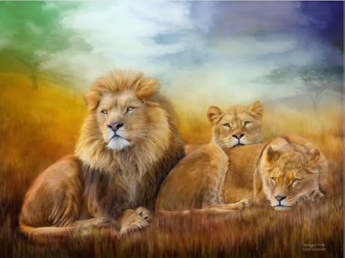 Schwagebo The Wooden Puzzle 1000 Pieces Lion Family Art Poster Jigsaw Puzzle Für Erwachsene Familie'S Educational Toys Vg195Df von Schwagebo