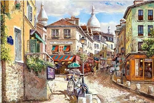 Schwagebo Vintage European Street Scene Wall Art Poster Holz 1000 Stück Puzzle Erwachsene Spielzeug Dekompression Spiel Nw240Zt von Schwagebo