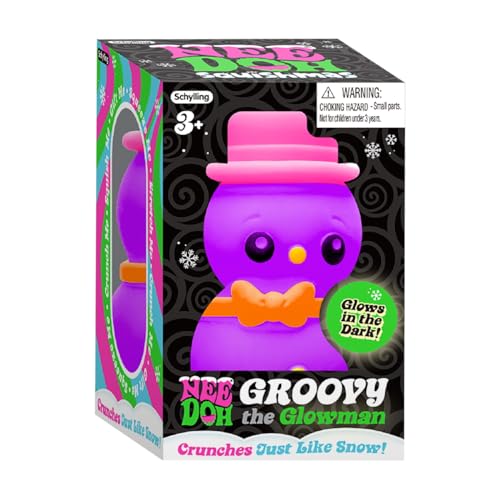 Schylling Groovy The Glowman Nee Doh - Snowman Nee Doh Stress Ball, Glows In The Dark, Crunches Like Snow, Festive Fidget Toys, Sensory Balls, Anxiety Toys for Stress Relief, Non-Toxic Dough Material von Schylling