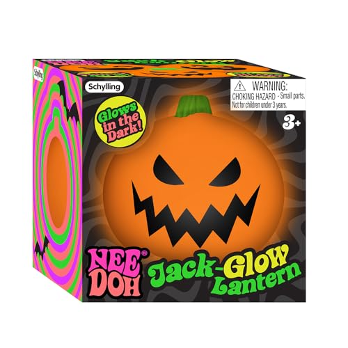 Schylling NeeDoh Jack-Glow-Lantern Weiches sensorisches Spielzeug, Anti-Stress-Ball zum Sammeln, ab 3 Jahren, NDWJGL23 von Schylling