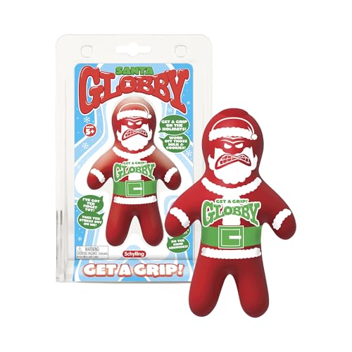 Schylling Santa Globby – Sensorisches Spielzeug mit einem harten Squish – Holen Sie sich einen Griff mit einem Weihnachtsmann-Thema, ab 3 Jahren, ein Weihnachtsmann von Schylling