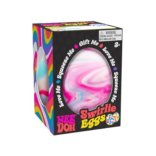 Schylling NeeDoh Swirlie Egg - Sensorisches Spielzeug mit befriedigender Teigfüllung - Schöne Marmordesigns einzigartig für jedes Ei - ab 3 Jahren - Ein zufälliges Design von Schylling