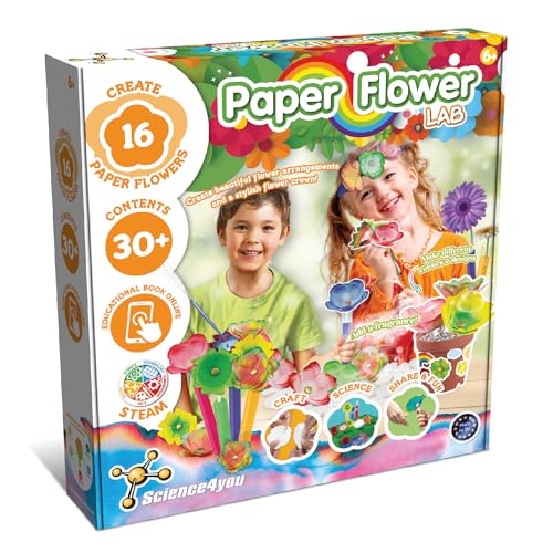 Science4You Bastelset Basteln Sie Ihre eigenen 16 Papierblumen, kreatives, Pädagogisches Spielzeug, Geschenk für Kinder ab 6 7 8 9 Jahren von Science4you