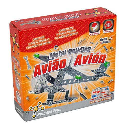 Science4you 483115 Metal Building Flugzeug Wissenschaftliches und pädagogisches Spielzeug von Science4you