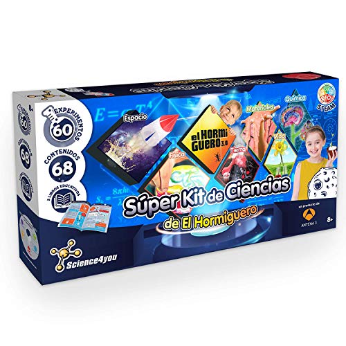 Science4you - Super Ameisen-Wissenschafts-Set – Wissenschaftliches Spielzeug, 60 Experimente und EIN Lernbuch, originelles Geschenk für Kinder ab 8 Jahren, Mehrfarbig (80002755) von Science4you