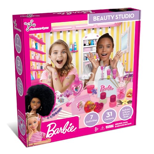 Science4you Barbie Parfüm & Seife Bastelset für Kinder, machen Sie Ihre eigenen Barbie Seifen & Parfums, Party Temporäre Tattoos, Kosmetik-Bastelpackungen, Geschenk Spielzeug für Mädchen 7 8 9 10+ von Science4you