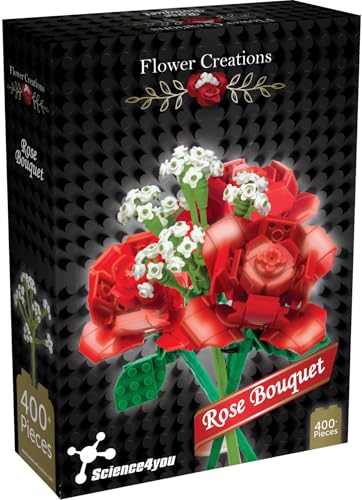 Science4you Blumenstrauß Rosen Baukasten für Erwachsene – Haben Sie Spaß beim Bauen von Rosenstrauß, Bauen Sie künstliche Blumen, Bauen, Modellieren & Hobby Geschenk für Erwachsene & Kinder von Science4you