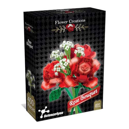 Science4you Blumenstrauß Rosen Baukasten für Erwachsene – Haben Sie Spaß beim Bauen von Rosenstrauß, Bauen Sie künstliche Blumen, Bauen, Modellieren & Hobby Geschenk für Erwachsene & Kinder von Science4you