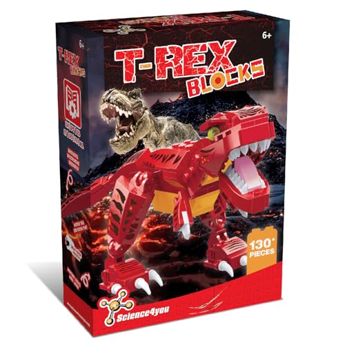 Science4you Dinosaurier Baukasten für Kinder - haben Sie Spaß beim Bauen von Dino, haben Sie eine gute Zeit beim Bauen von T-Rex in einem Jurassic Park, Bau Geschenk für Jungen & Mädchen 5 6 7 8+ von Science4you