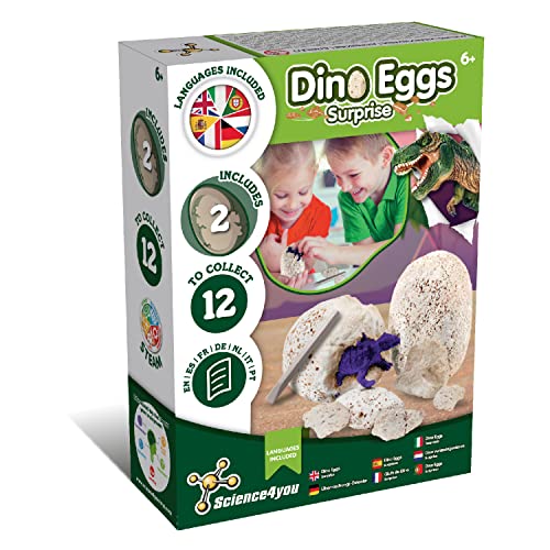 Science4you Dinosaurier Eier Überraschung für Kinder 6 7 8+ Jahre - Dino Eier zum Ausgraben, Dinosaurier Ausgrabungsset + Spiel mit Eier für Kinder, Geschenke für Jungen und Mädchen ab 6 7 8+ Jahre von Science4you