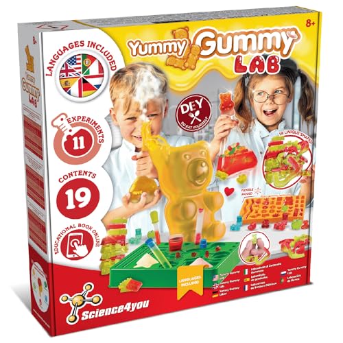 Science4you Gummibärchen-Labor – Set zur Herstellung von Süßigkeiten für Kinder & Gummibärchen in 19 verschiedenen Formen, einschließlich Riesenbär-Gummibärchen für Kinder ab 8, 9, 10 und 11 Jahren von Science4you