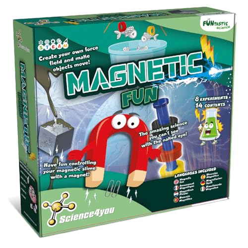 Science4you Magnetische Erfindungen - Science Kit mit Magneten, Magnetisches Spielzeug, Würfel und Knete, 6 Experimente und 14 Inhalte, Schleimspiele für Kinder, Geschenke für Kinder 8 9 10 11+ von Science4you