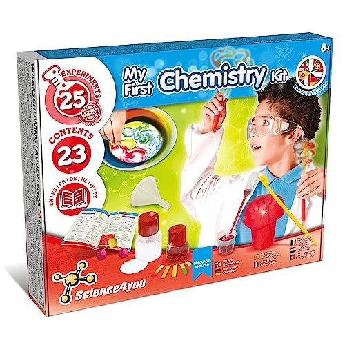 Science4you Mein Erster Experimentierkasten, Ein Chemiebaukasten - Forscherset fur Kinder mit 25 Experimenten: Chemielabor + Molekülbaukasten Lernspiel fur Kinder ab 8 Jahre von Science4you