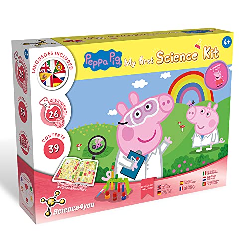 Science4you Mein Erster Experimentierkasten mit Peppa Wutz - Wissenschaftskit Peppa Pig, 26 Experimenten für Kinder ab 4: Seifenblasen, Fingerfarben herstellen, Kinderspielzeug ab 4-7 Jahren von Science4you