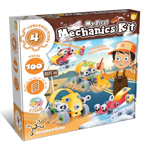 Science4you Mein Erstes Konstruktionsspielzeug ab 4 - Auto Spielzeug für Kinder mit 100+ Stück und 4 Baugruppen, Bausteine DIY Set ab 4 Jahre, Spiele und Geschenk für Mädchen und Junge ab 4+ Jahre von Science4you