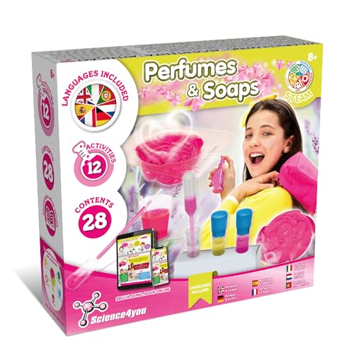 Science4you Parfüms und Seifen - Parfüm und Seife Selber Machen für Kinder, Experimentierkasten und Chemiebaukasten + 12 Experimente für Kinder ab 8, Geschenk für Mädchen und Jungen 7 8 9+ Jahre von Science4you