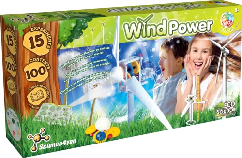 Science4you - Riesenwindmühle 1 Meter Wind. Ökologisches und pädagogisches Spielzeug für Kinder 8 9 10 Jahre alt. Verwenden Sie erneuerbare Energie zum Laden von Batterien von Science4you