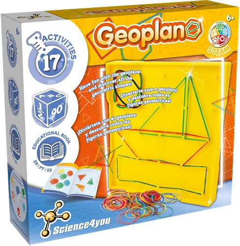 Science4you - Geoplane Set für Kinder ab 6+ Jahren - Lernspielzeug mit 17 Aktivitäten, Ideales Geometrie Set mit Geometrischen Formen und Mathe Spielen, Schulspielzeug für Kinder 6 7 8 9 Jahren, Mittel von Science4you