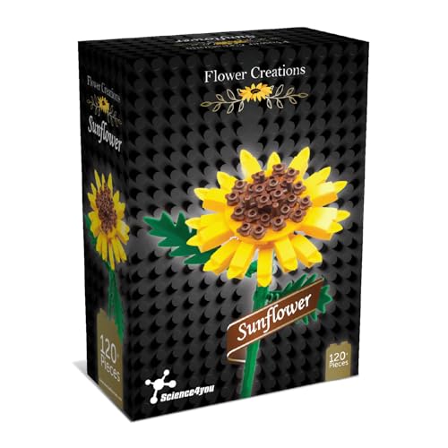 Science4you Sonnenblumen-Baukasten für Erwachsene – Haben Sie Spaß beim Bauen von Sonnenblumen, Bauen Sie künstliche Blumen, Gebäude, Modellieren & Hobby Geschenk für Erwachsene & Kinder von Science4you