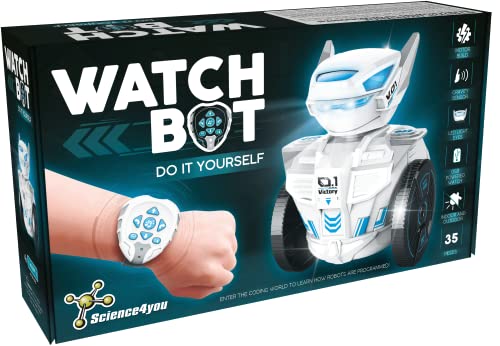 Science4you Watchbot - STEM Spielzeug Science Kit für Kinder von 8 bis 14 Jahren. Wissenschafts-Kit für Kinder von 8 bis 14 Jahren. 35 Stück Ferngesteuerter Roboter für Kinder. von Science4you