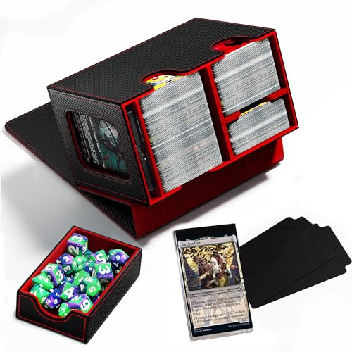 Scimi Commander Deck Showcase Box mit Würfelablage, für bis zu 280+ Karten, Sammelkarten-Aufbewahrungsbox, passend für TCG MTG YuGiOh – patentiertes Design, verpackt mit 2 Trennwänden und von Scimi