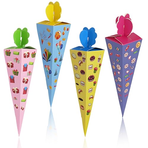 Scinzene 40 Stücke Schultüte Klein Geschwistertüte, Kleine Zuckertüten zum Befüllen Bastelset - Faltbare Mini Schultüten für Einschulung Kindergarten Schulanfang Partygeschenke Scinzene 40 Stücke Schultüte Klein Geschwistertüte, Kleine Zuckertüten zum Befüllen Bastelset - Faltbare Mini Schultüten für Einschulung Kindergarten Schulanfang Partygeschenke von Scinzene