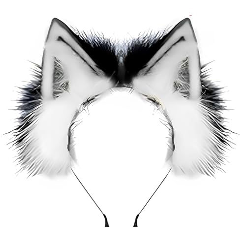 Scinzene Handgefertigtes Katzenohren Fuchs Wolf Ohren, Therian Stuff, Katzenohren Haarreif, Katzen Ohren, Fuchs Ohren, Therian Ears, Therian Ohren, Für Halloween Thanksgiving Party Cosplay von Scinzene