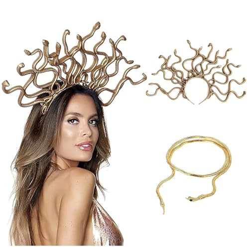 Scinzene Medusa Headpiece Medusa Crown Snake Headband Medusa Costume Accessories Goddess Costume Maskerade Party Supplies, Kopfschmuck Karneval Party Kostüm Haarschmuck für Frauen und Mädchen von Scinzene