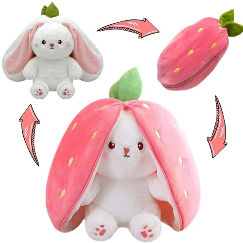 Scinzene Hase Plüschtier Verstecken Rosa, Kuscheltiere, Hase Kuscheltier, Kuscheltier Hase, Osterhasen, Ostergeschenke Kinder, Ostern Geschenke Für Kinder, Jungen, Mädchen(24cm Hoch) von Scinzene