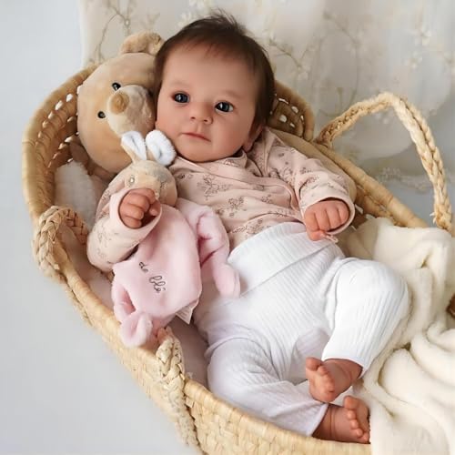 Scnbom 20zoll 50cm Reborn Puppen mädchen silikon wie echte Babys schlafen lebensechte babypuppe Dolls Toddler Junge von Scnbom