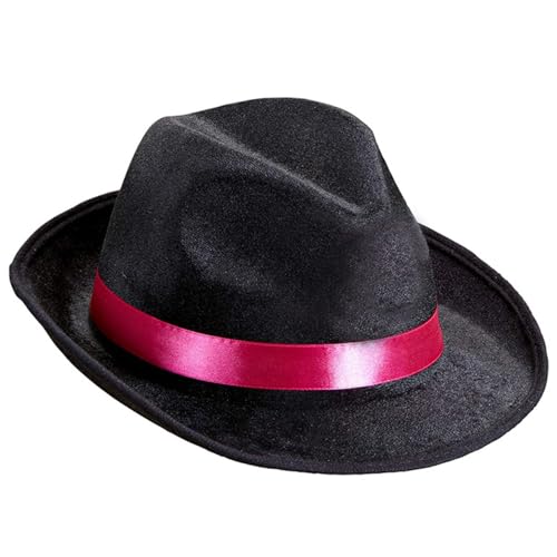 Scnvsi Fedora-Hut mit Rollkrempe für Erwachsene, modischer Zylinder, Zaubererhut, gewölbter Trilby-Hut, Cosplay-Kostüm, Junggesellinnenabschied von Scnvsi