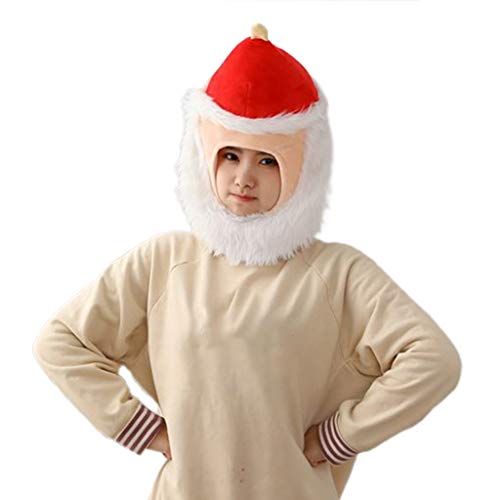 Scnvsi Lustiger Weihnachtsmann mit Vollbart für den Kopf, Plüschmütze, Stofftier, warme Cosplay-Ohrenklappe von Scnvsi