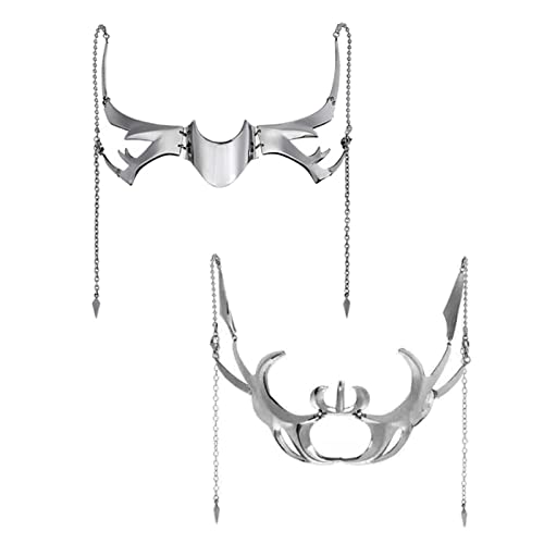 Scnvsi Cyber-Punk-Maske, Unisex-Kostümmaske, Metall, modisch, Punk, Silber, Feiertage, individuelles Schmuckzubehör für Männer, Frauen, Erwachsene von Scnvsi