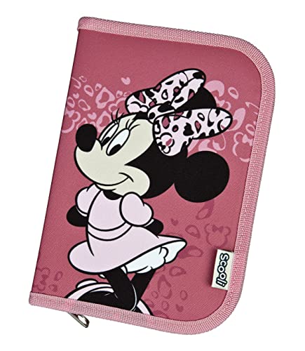 Minnie Mouse gefülltes Schüleretui Federmäppchen inkl. Stiften, Radierer, Lineal etc. I Schlampermäppchen I Etui für die Schule von Scooli