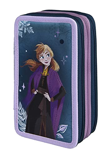 Scooli Disney Frozen Tripledecker - gefülltes Federmäppchen mit Eberhard Faber Stiften - stylische Federmappe mit Motiv - Schlamperbox für Buntstifte und Bleistifte - ideal für den Schuleinsatz von Scooli