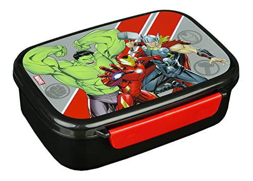 Scooli Brotdose für Kinder mit herausnehmbaren Einsatz - Avengers - Kindergarten Brotdose - Sandwichbox Schule - Brotzeitdose aus Kunststoff BPA frei - Sandwichbox - Lunchbox - Vesperbox von Scooli