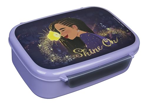 Scooli Brotdose für Kinder mit herausnehmbaren Einsatz - Disney Wish - Kindergarten Brotdose - Sandwichbox Schule - Brotzeitdose aus Kunststoff BPA frei - Sandwichbox - Lunchbox - Vesperbox von Scooli