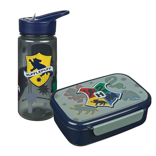 Scooli - Harry Potter Kindergeschirr Geschenkset - Set bestehend aus Brotdose und Trinkflasche - ideal für Schule oder Kindergarten – ab 4 Jahren – aus Kunststoff – BPA frei Scooli - Harry Potter Kindergeschirr Geschenkset - Set bestehend aus Brotdose und Trinkflasche - ideal für Schule oder Kindergarten – ab 4 Jahren – aus Kunststoff – BPA frei von Scooli