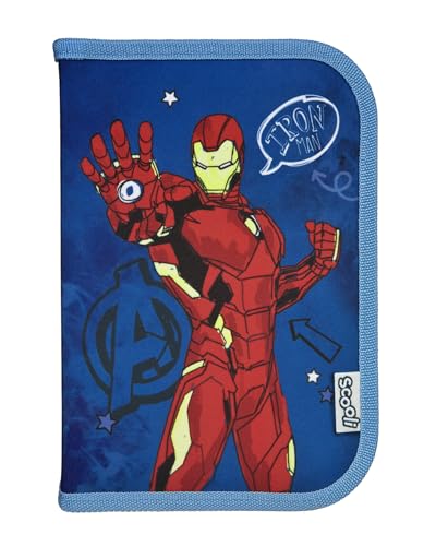 Scooli - Marvel Avengers Gefülltes Schüleretui - Komplettes Etui mit hochwertigen Stiften und mehr - All-in-One Schuletui - Praktisch für die Schule - Für Jungen ab 6 Jahren von Scooli