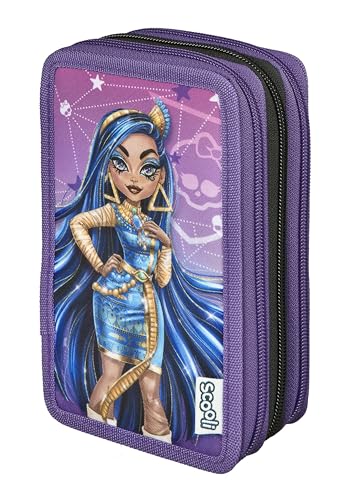 Scooli - Tripledecker Monster High - Gefülltes Schüleretui mit hochwertigen Stiften & Zubehör - Ideal für Schule, Freizeit und unterwegs - ab 6 Jahren von Scooli