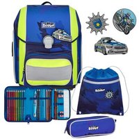 SCOUT 76400821600 Schulranzen-Set 4-teilig Genius DIN Blue Police von Scout