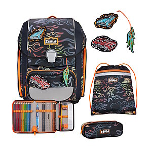 Scout Genius Flames Exklusiv Edition Safety Light Schulranzen Set von Scout