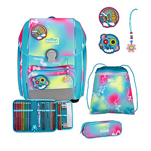 Scout Genius Happy Rainbow Ex Edition Safety Light Schulranzen Set von Scout