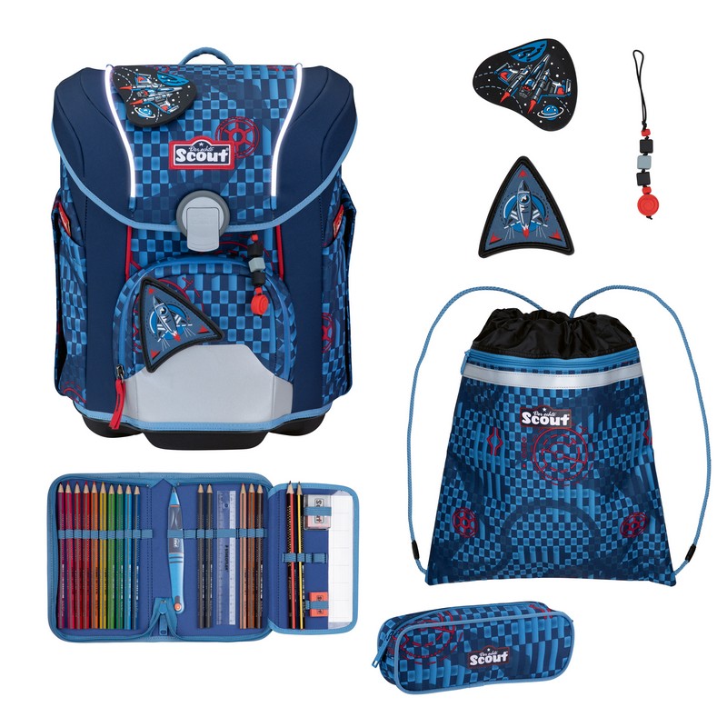 Scout Schulranzen Set Micro Exklusiv Safety Light Space Explorer 4-tlg. Scout Schulranzen Set Micro Exklusiv Safety Light Space Explorer 4-tlg. von Scout