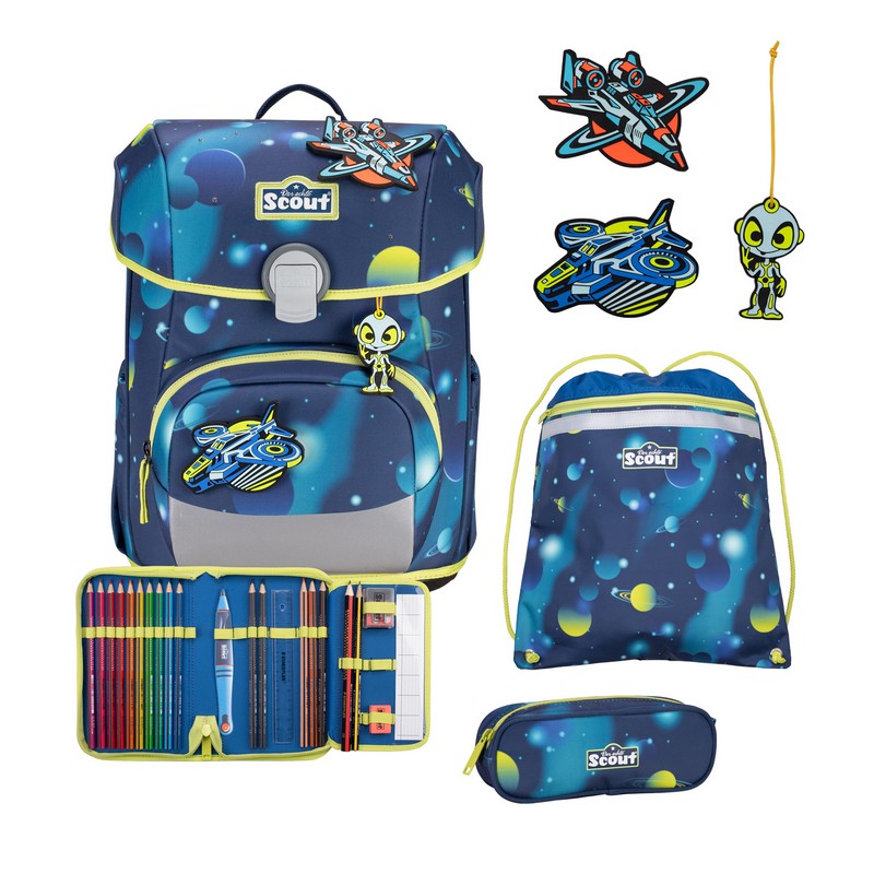 Scout Schulranzen Set Neo Exklusiv LED Planets 4-tlg. Scout Schulranzen Set Neo Exklusiv LED Planets 4-tlg. von Scout