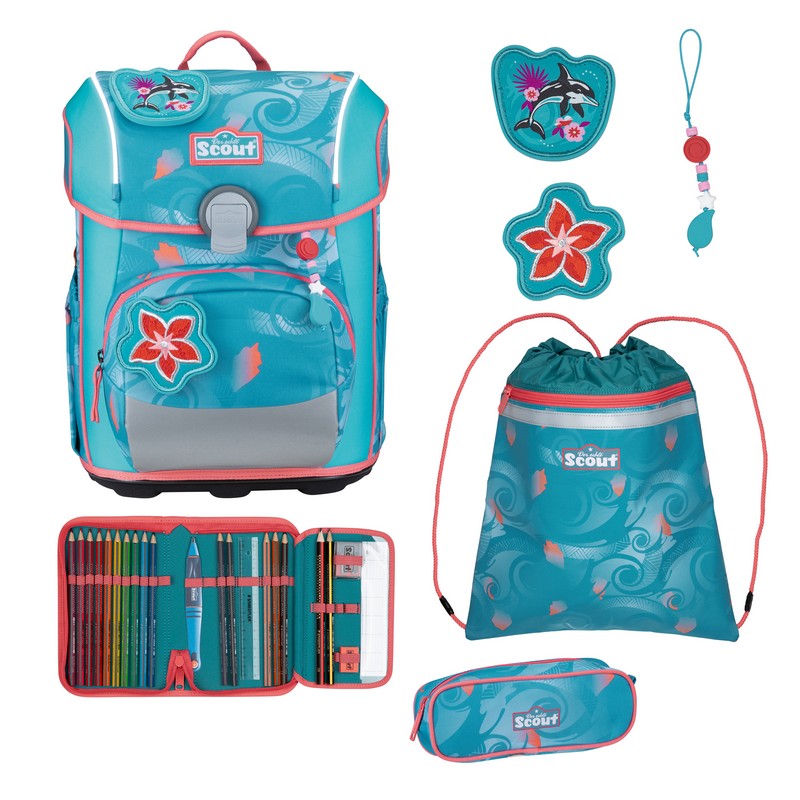 Scout Schulranzen Set Neo Exklusiv Safety Light Aloha 4-tlg. Scout Schulranzen Set Neo Exklusiv Safety Light Aloha 4-tlg. von Scout