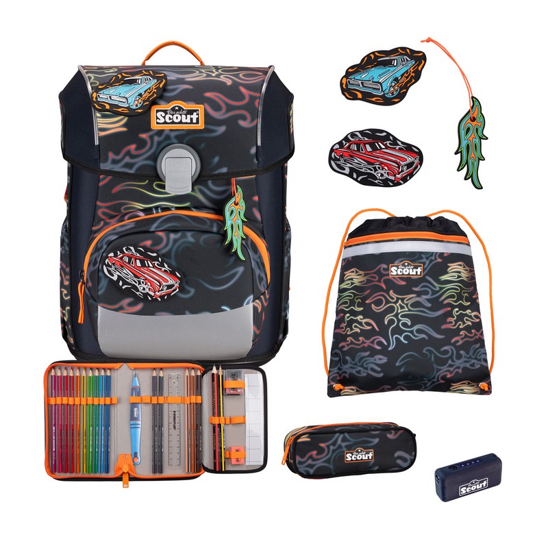Scout Schulranzen Set Neo Exklusiv Safety Light Light Flames 5-tlg. Scout Schulranzen Set Neo Exklusiv Safety Light Light Flames 5-tlg. von Scout