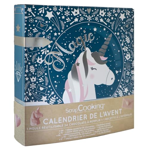 ScrapCooking – Adventskalender Einhorn – zum Erstellen eines Adventskalenders mit Form für 24 Schokolade & Rezept – Backen für Kinderkuchen – Advent Calendar – 3811 von ScrapCooking