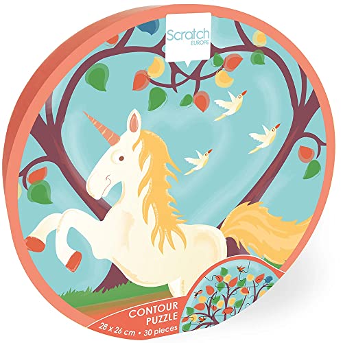 SCRATCH 276181194 Konturpuzzle für Kinder, Mini Shape Puzzle Einhorn, 30 Teile von Scratch Europe