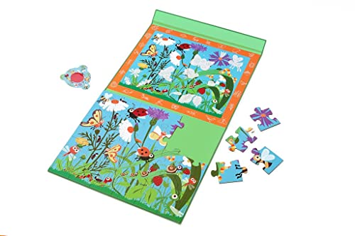 SCRATCH 276181240 Magnetisches Entdeckerpuzzle für Kinder ab 3 Jahren, mit Zauberlupe, Motiv: Gartentiere/Insekten, 30 Teile von Scratch Europe